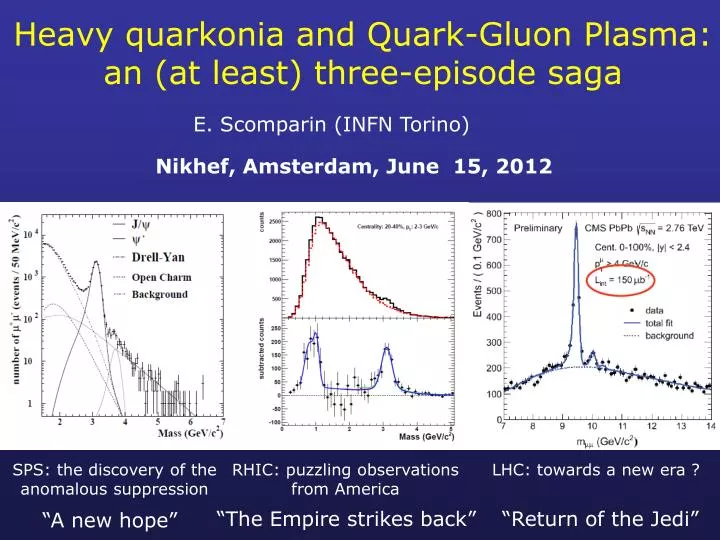 heavy quarkonia and quark gluon plasma an at least three episode saga