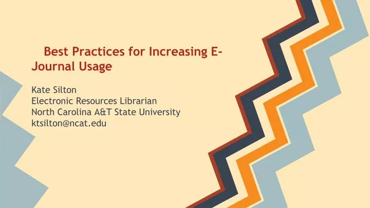 best practices for increasing e journal usage