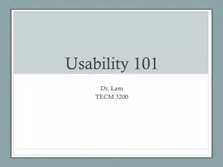 Usability 101