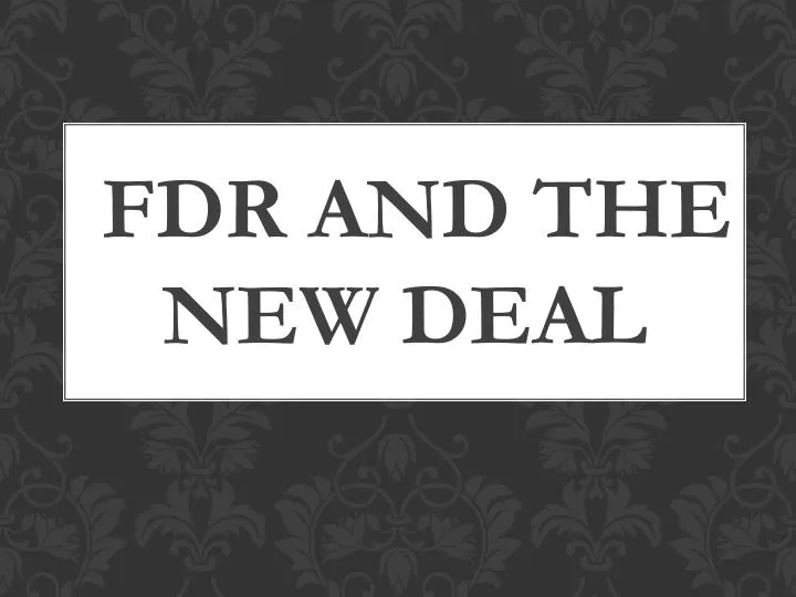 fdr and the new deal