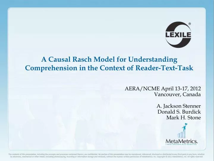 a causal rasch model for understanding comprehension in the context of reader text task