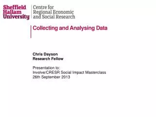 Collecting and Analysing Data