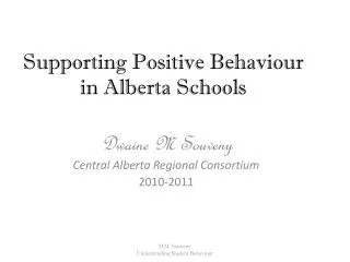 Supporting Positive Behaviour in Alberta Schools