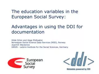 The education variables in the European Social Survey: