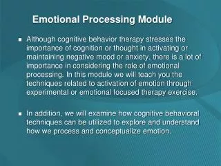 Emotional Processing Module