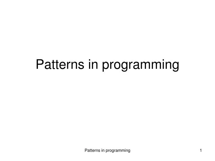 patterns in programming