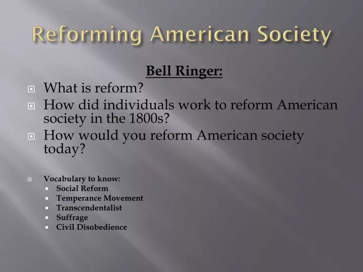 reforming american society
