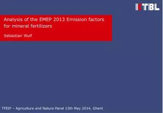 Analysis of the EMEP 2013 Emission factors for mineral fertilizers