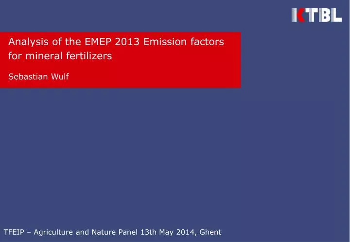 analysis of the emep 2013 emission factors for mineral fertilizers