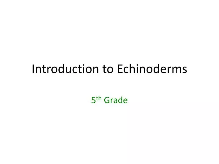 introduction to echinoderms
