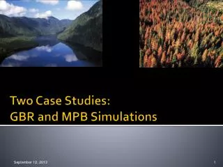 Two Case Studies: GBR and MPB Simulations