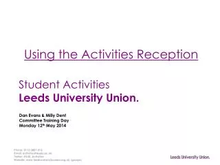 Student Activities Leeds University Union.