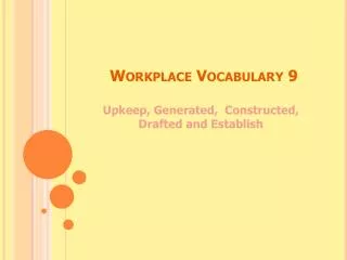 Workplace Vocabulary 9