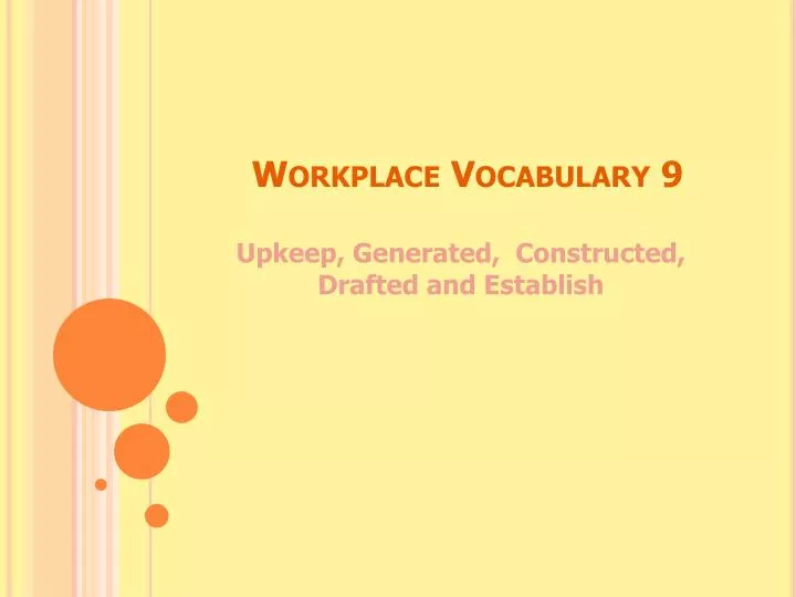 workplace vocabulary 9