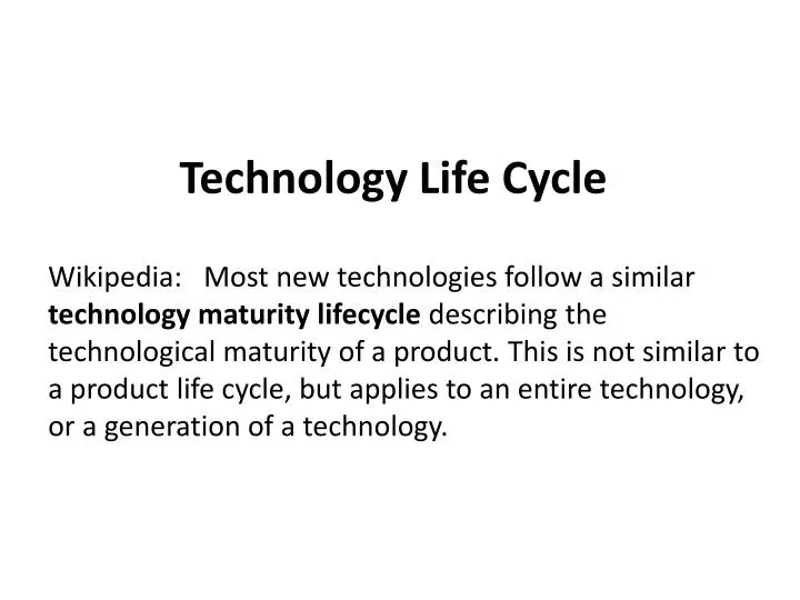 technology life cycle