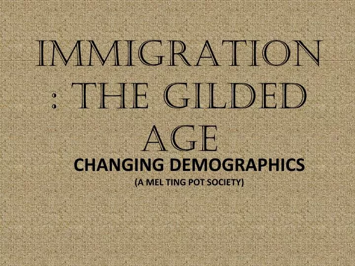 changing demographics a mel ting pot society