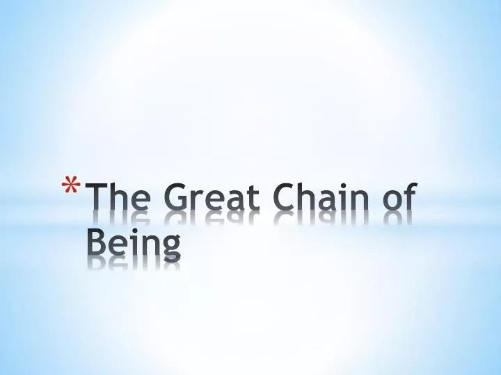 the great chain of being
