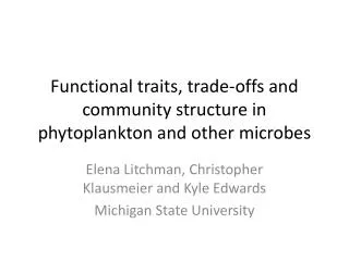 Functional traits, trade-offs and community structure in phytoplankton and other microbes