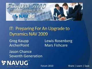 IT: Preparing For An Upgrade to Dynamics NAV 2009