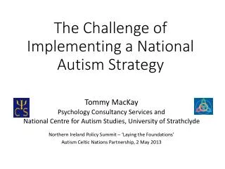 The Challenge of Implementing a National Autism Strategy