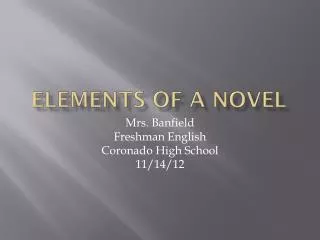 Elements of a novel