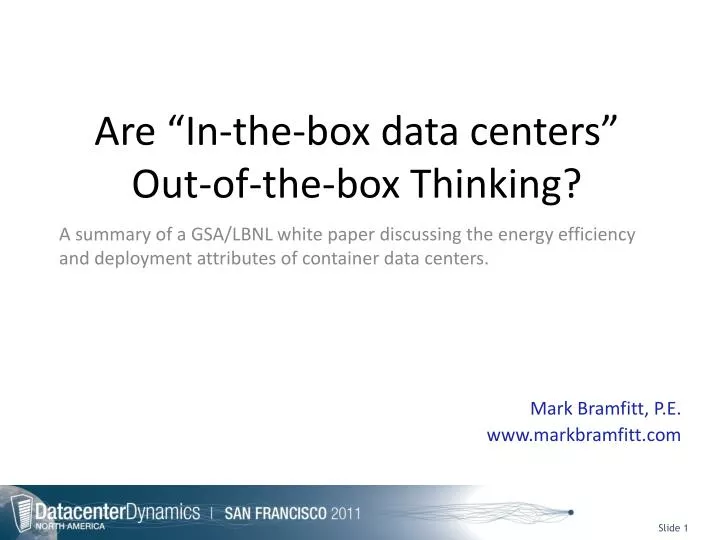 are in the box data centers out of the box thinking