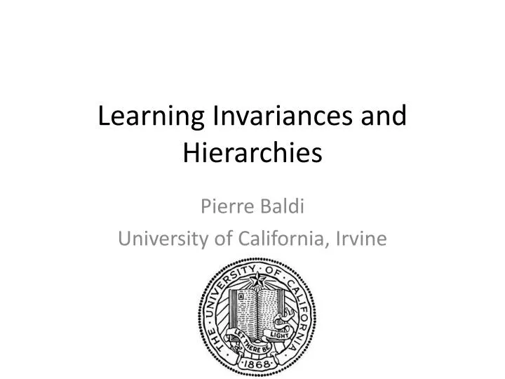 learning invariances and hierarchies