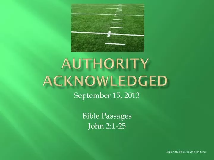authority acknowledged
