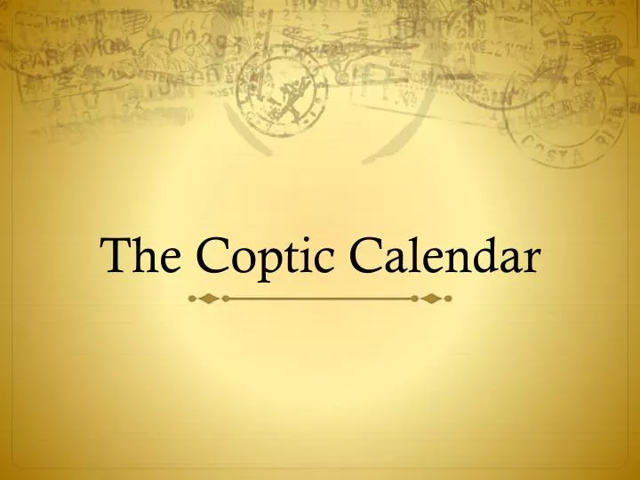 the coptic calendar