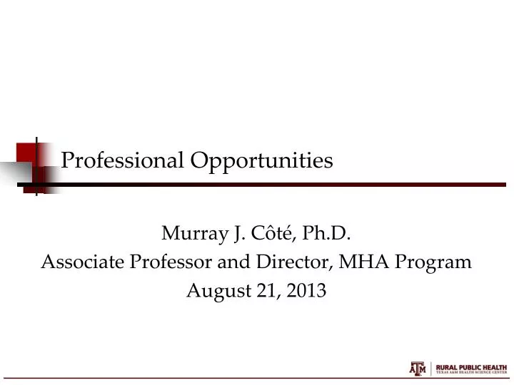 professional opportunities