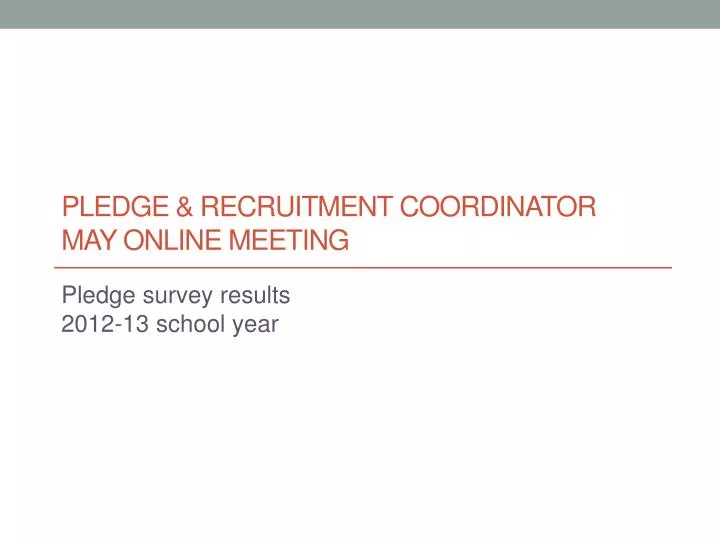 pledge recruitment coordinator may online meeting