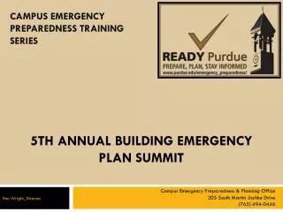 5th ANNUAL BUILDING EMERGENCY PLAN SUMMIT