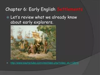 Chapter 6: Early English Settlements