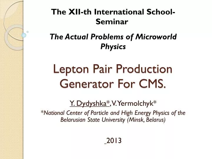 lepton pair production generator for cms