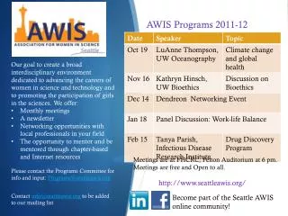 AWIS Programs 2011-12