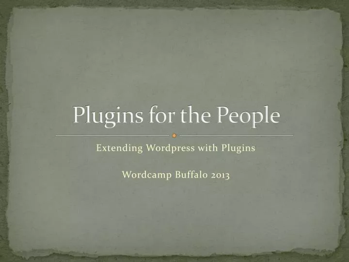 plugins for the people