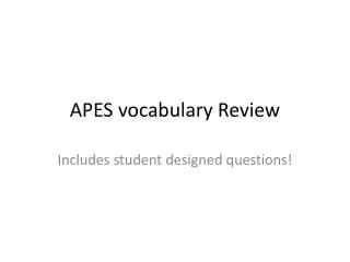 APES vocabulary Review