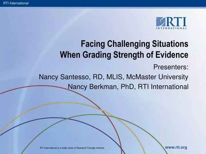 facing challenging situations when grading strength of evidence