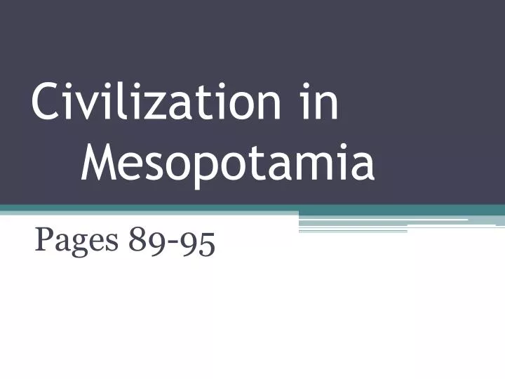 civilization in mesopotamia