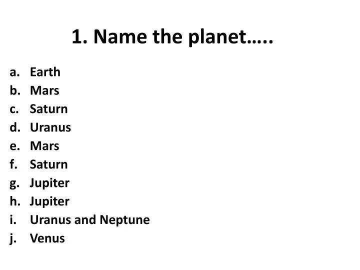 1 name the planet