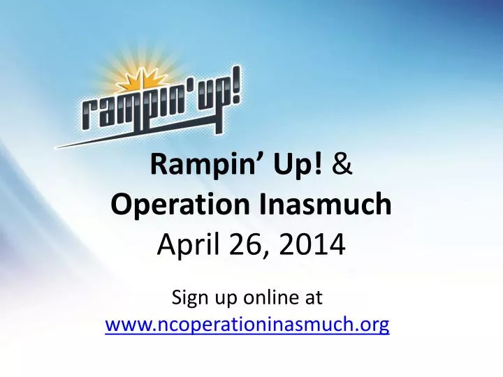 rampin up operation inasmuch april 26 2014