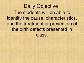 Daily Objective