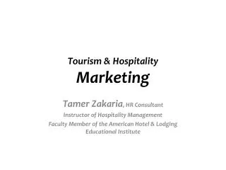 Tourism &amp; Hospitality Marketing