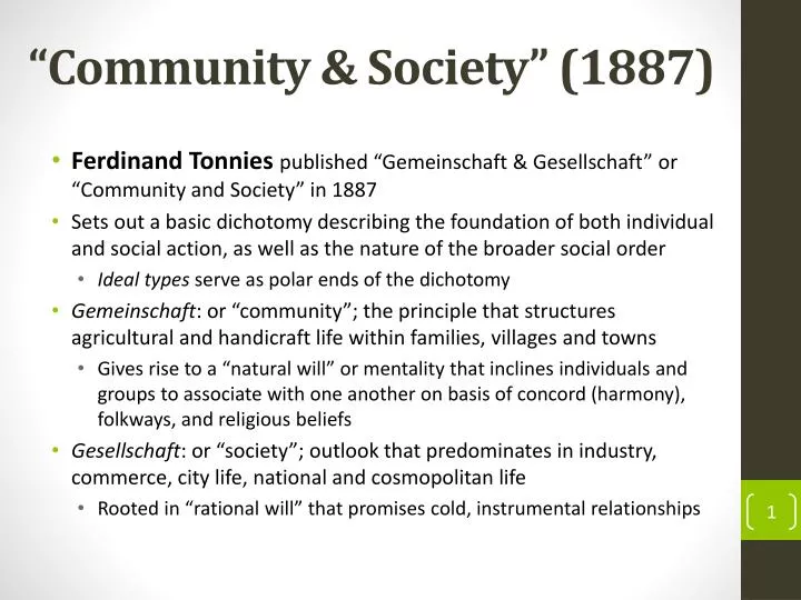 community society 1887