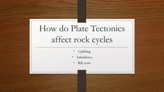 How do Plate Tectonics affect rock cycles