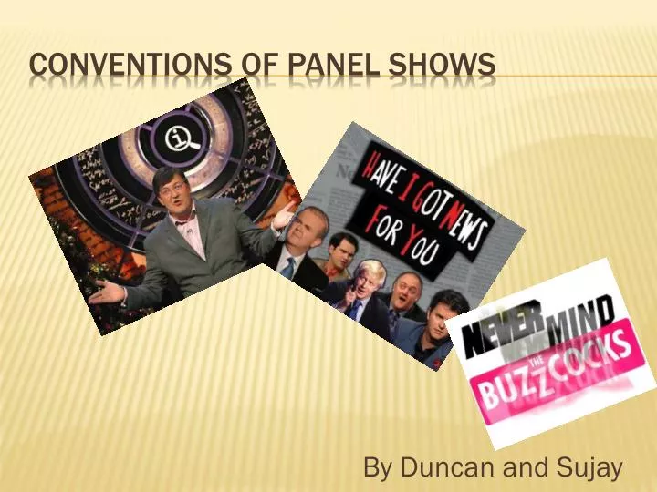 conventions of panel shows