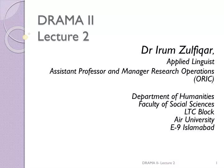 drama ii lecture 2