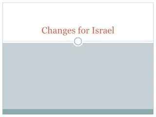 Changes for Israel