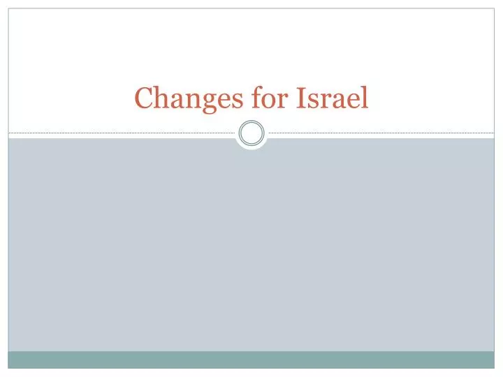 changes for israel