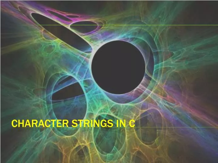 character strings in c